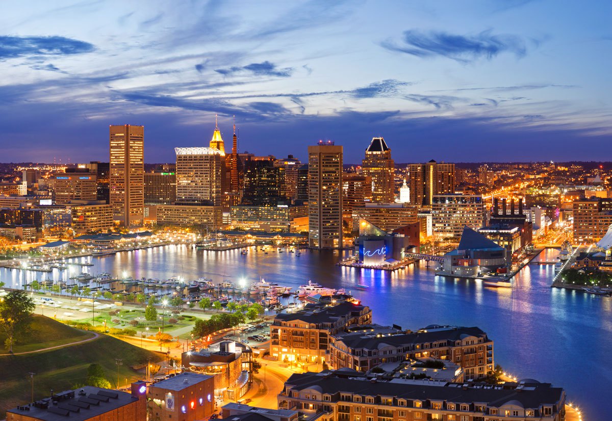 A view of the beautiful city of Baltimore. 